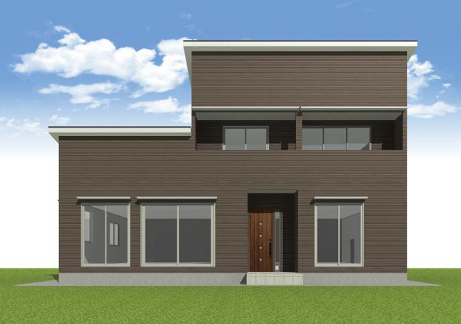 キューブ型の１階に美容室を持つ家